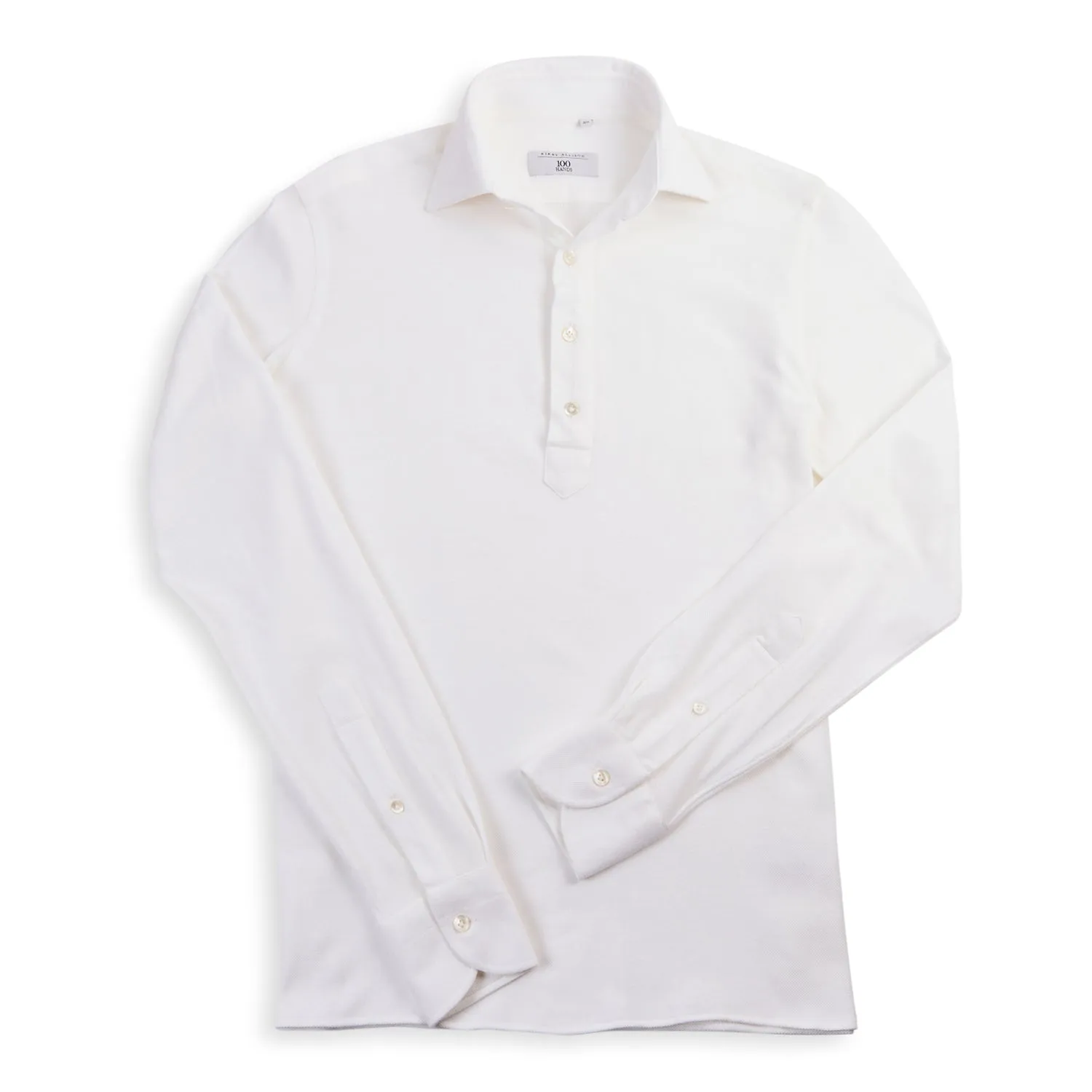 100 Hands x Kirby Allison White Long Sleeve Knit Polo