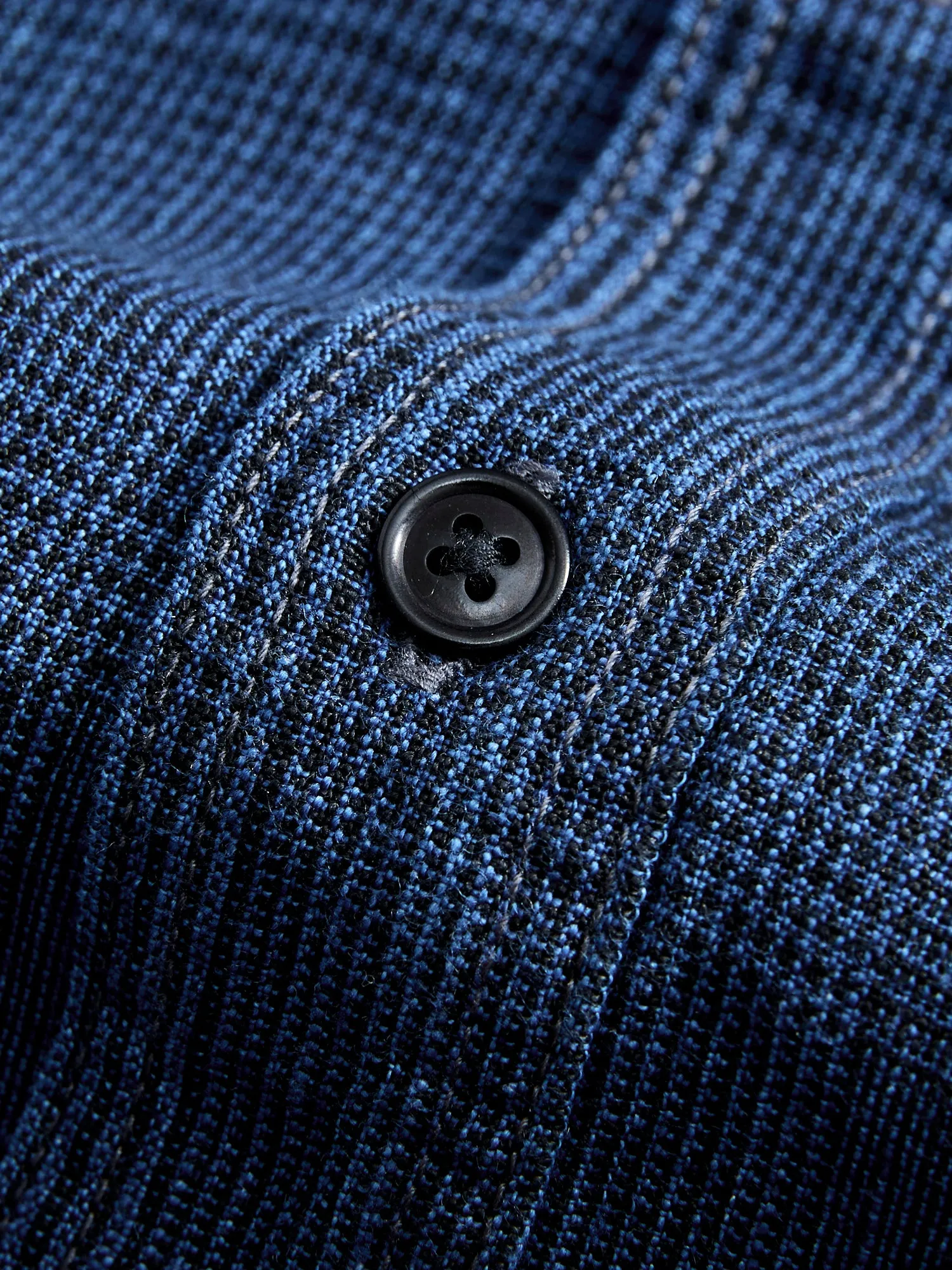 100WS Linen Workshirt in Indigo Check