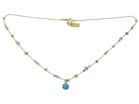 14k Rolled Gold and Opal Stones Necklace