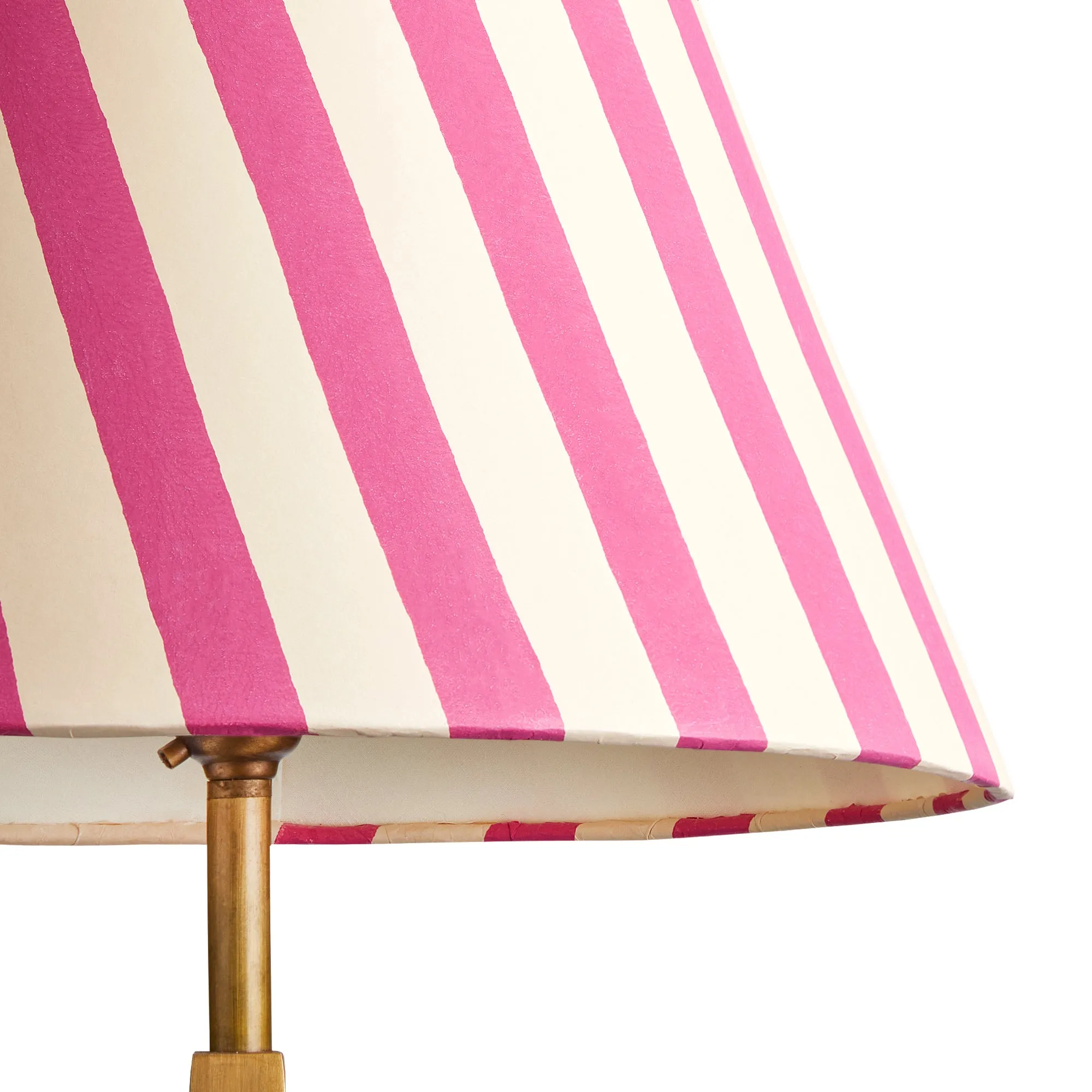 16cm empire shade in hot pink stripes hand painted card