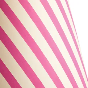 16cm empire shade in hot pink stripes hand painted card