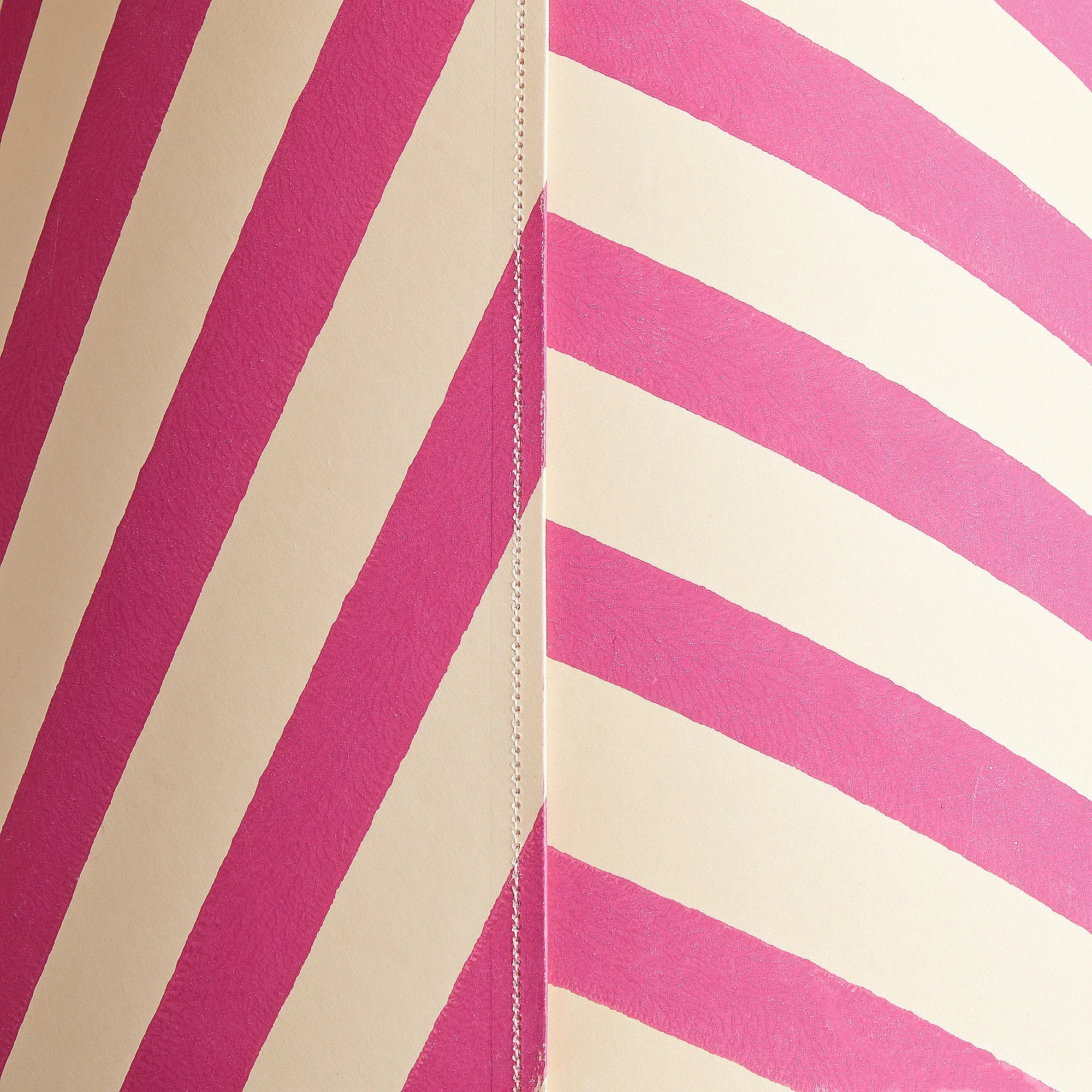 16cm empire shade in hot pink stripes hand painted card