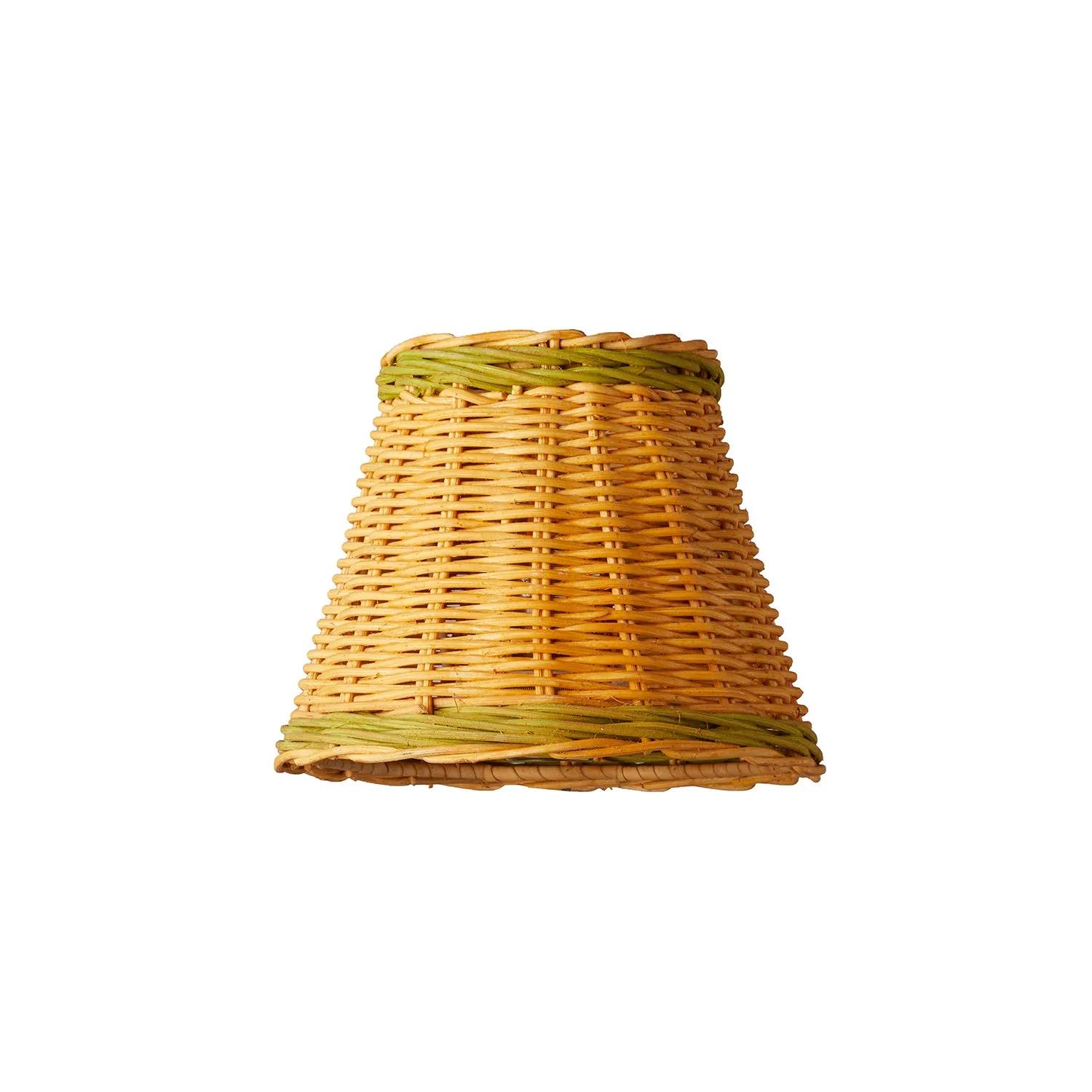 18cm pendant shade in natural rattan with green stripe