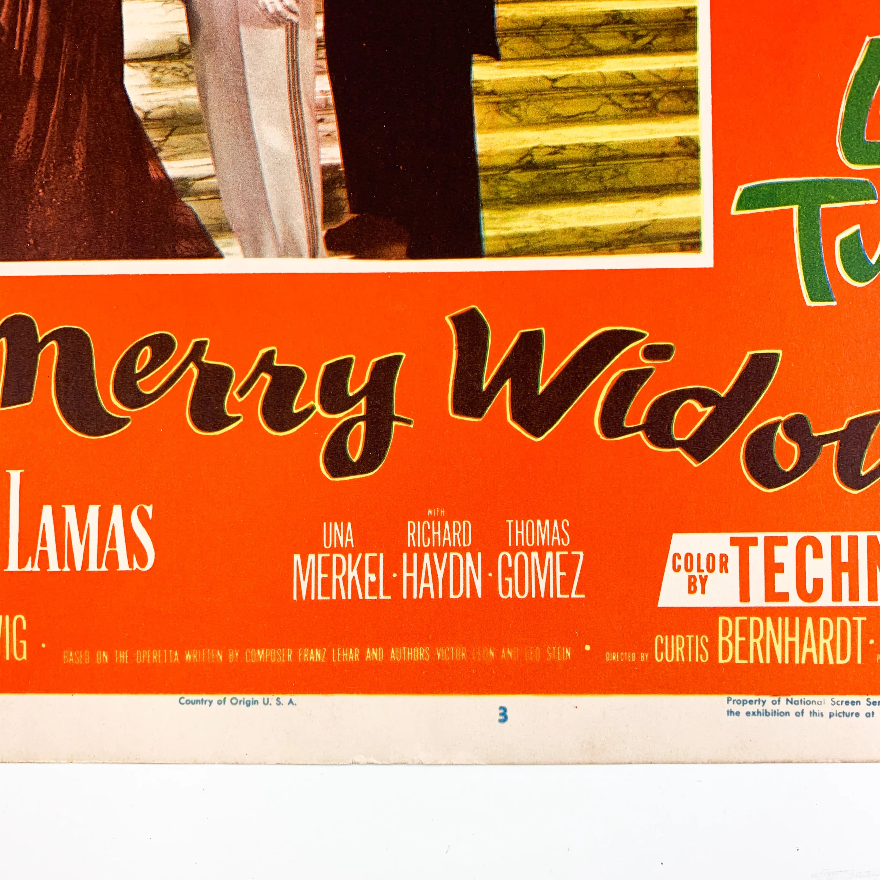 1952 The Merry Widow MGM The Saucy Musical Lana Turner Fernamdo Lamas Lobby Card