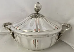 19th Century French Silver Plate on Copper Lidded Tureen.