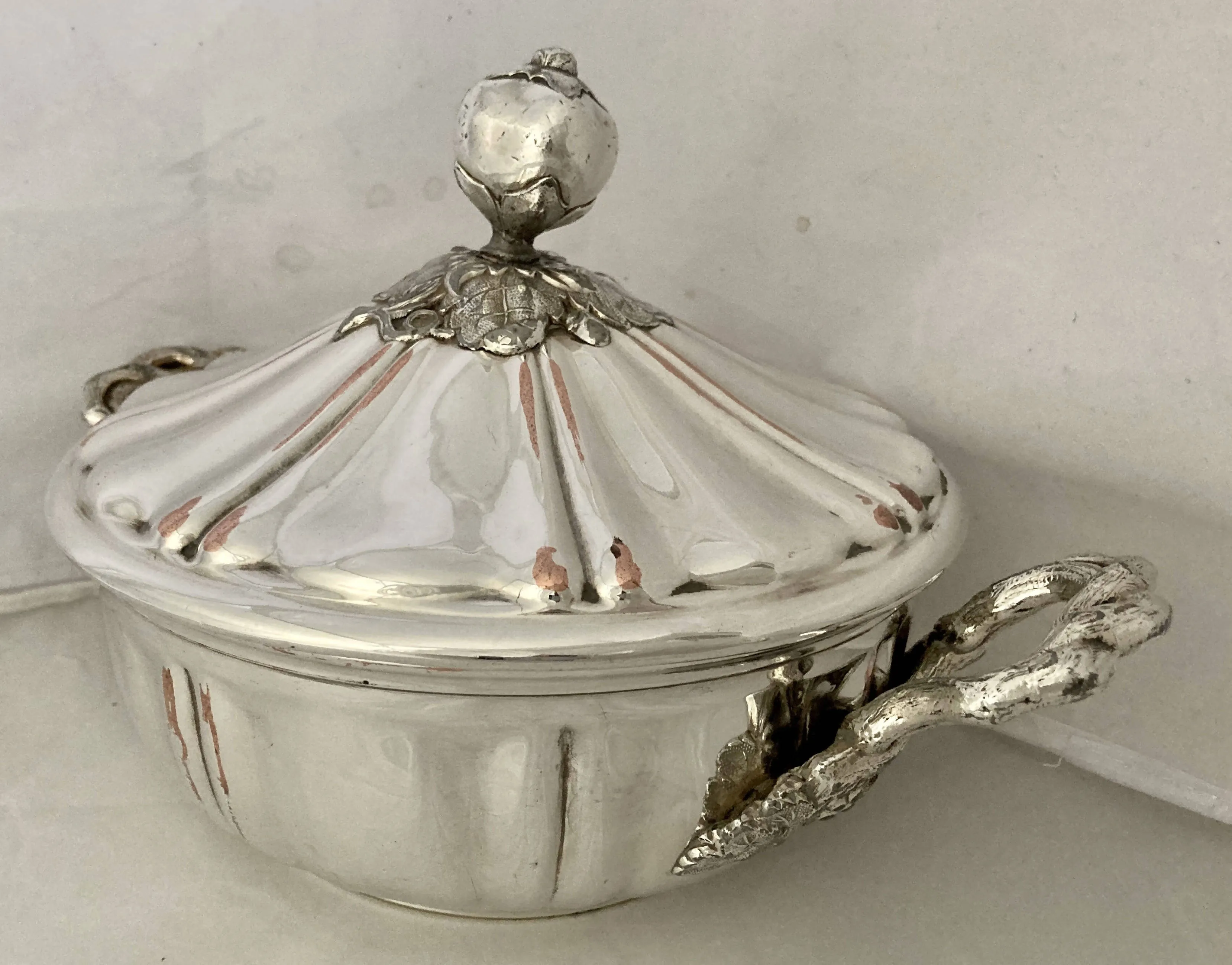 19th Century French Silver Plate on Copper Lidded Tureen.