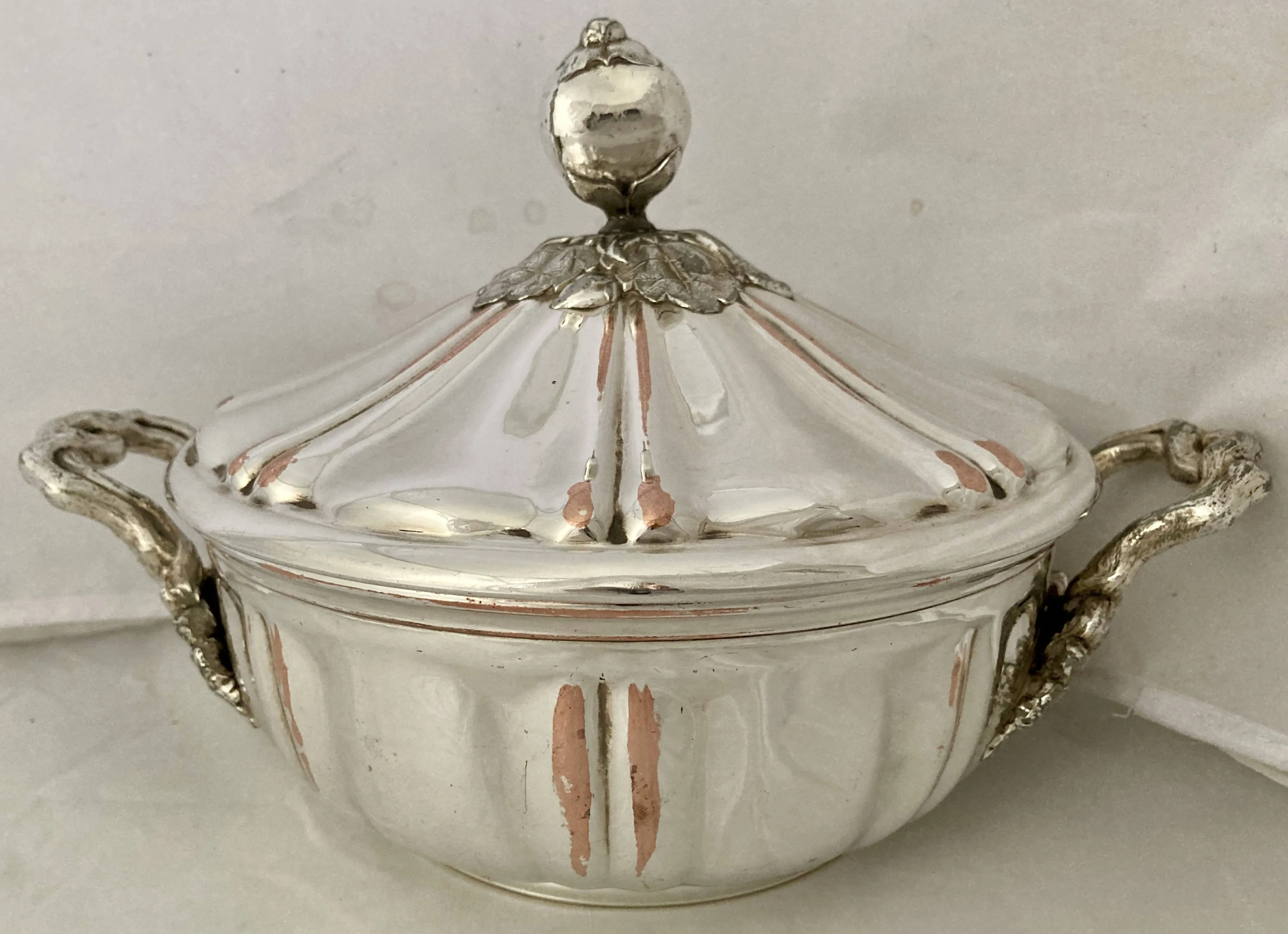 19th Century French Silver Plate on Copper Lidded Tureen.