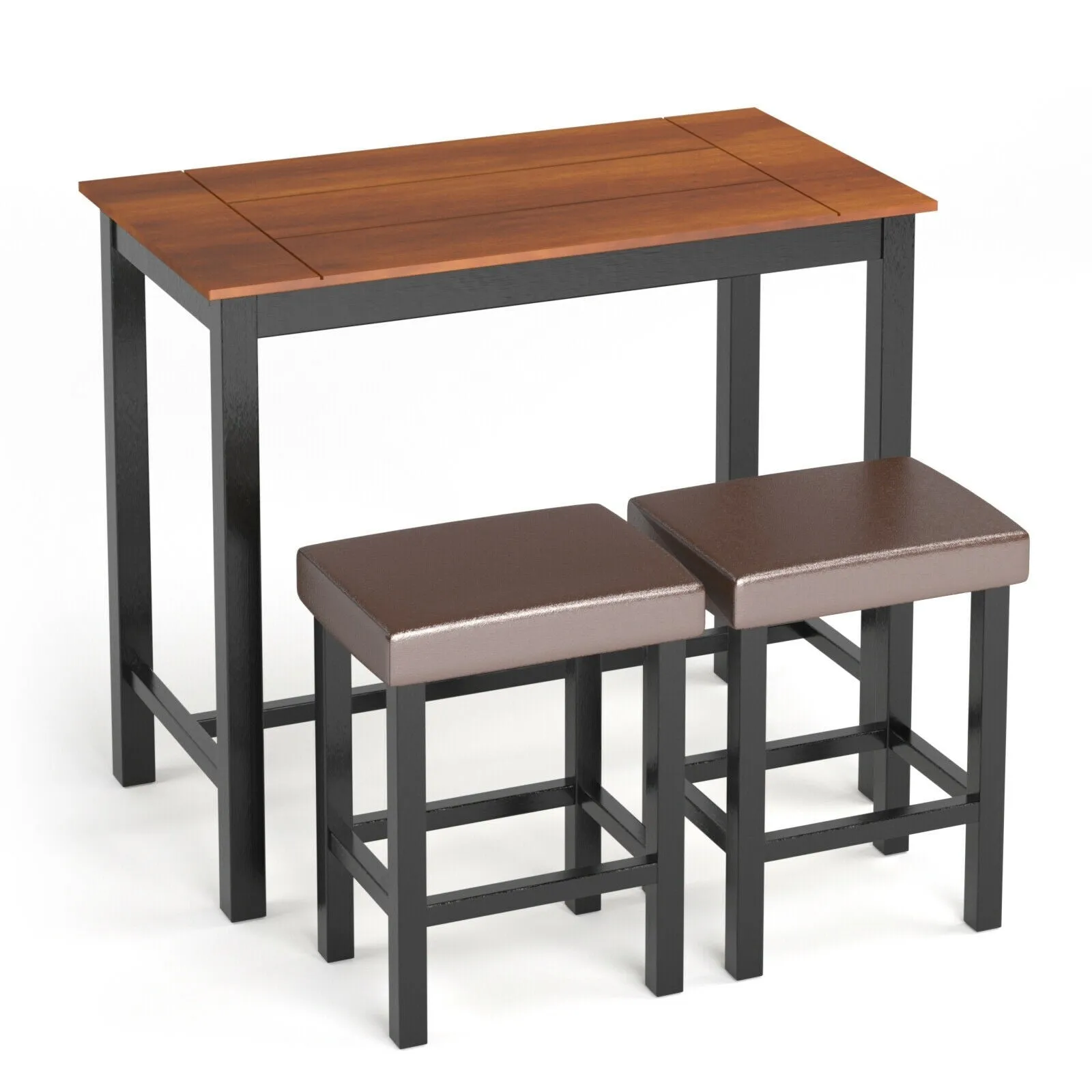 3pc Pub Dining Table with Stools - Brown