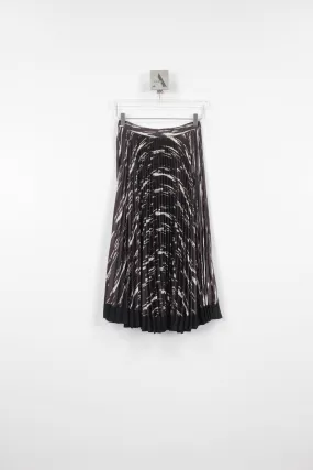 ABSTRACT WOOD GRAIN SUNBURST PLEAT SKIRT