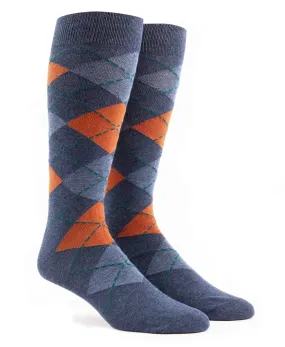 Argyle Burnt Orange Dress Socks