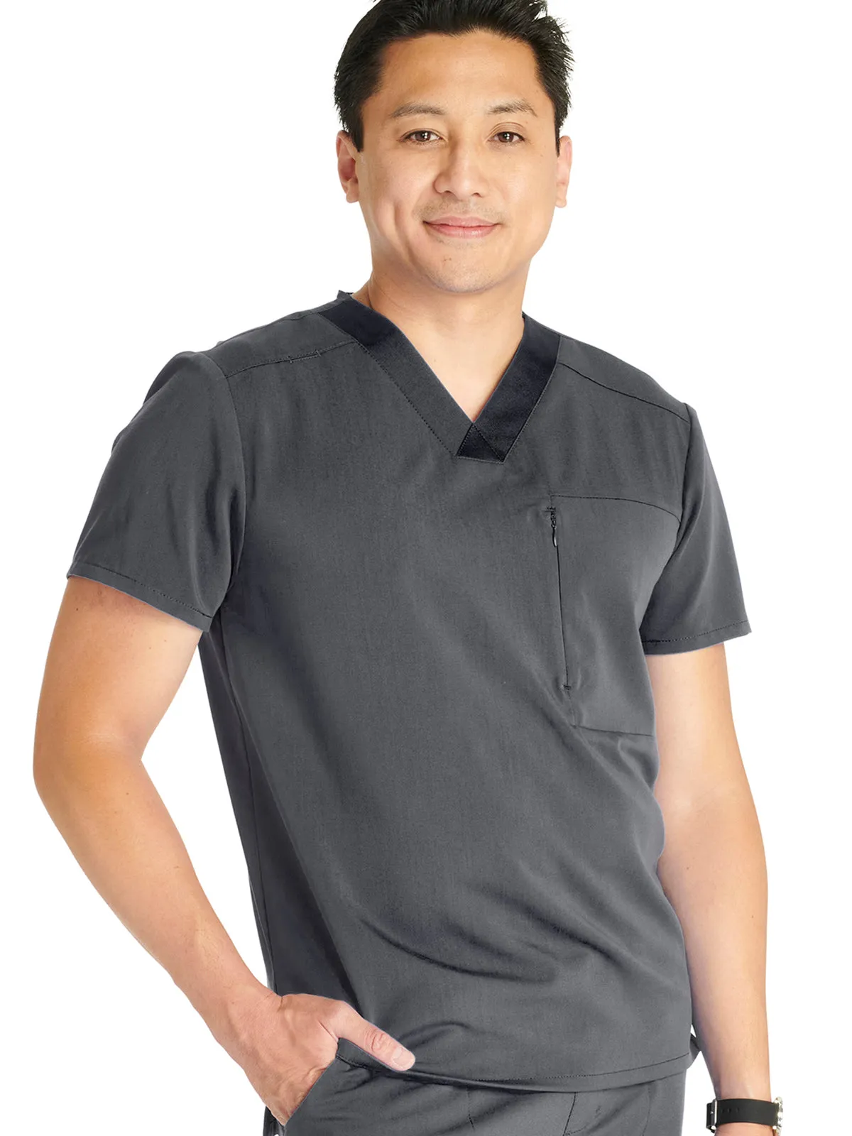 Atmos - Men's V-Neck Zip Pocket Scrub Top