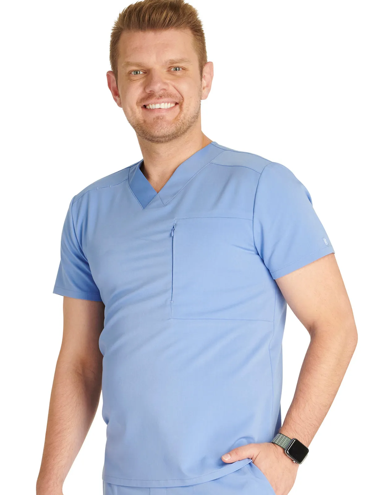 Atmos - Men's V-Neck Zip Pocket Scrub Top