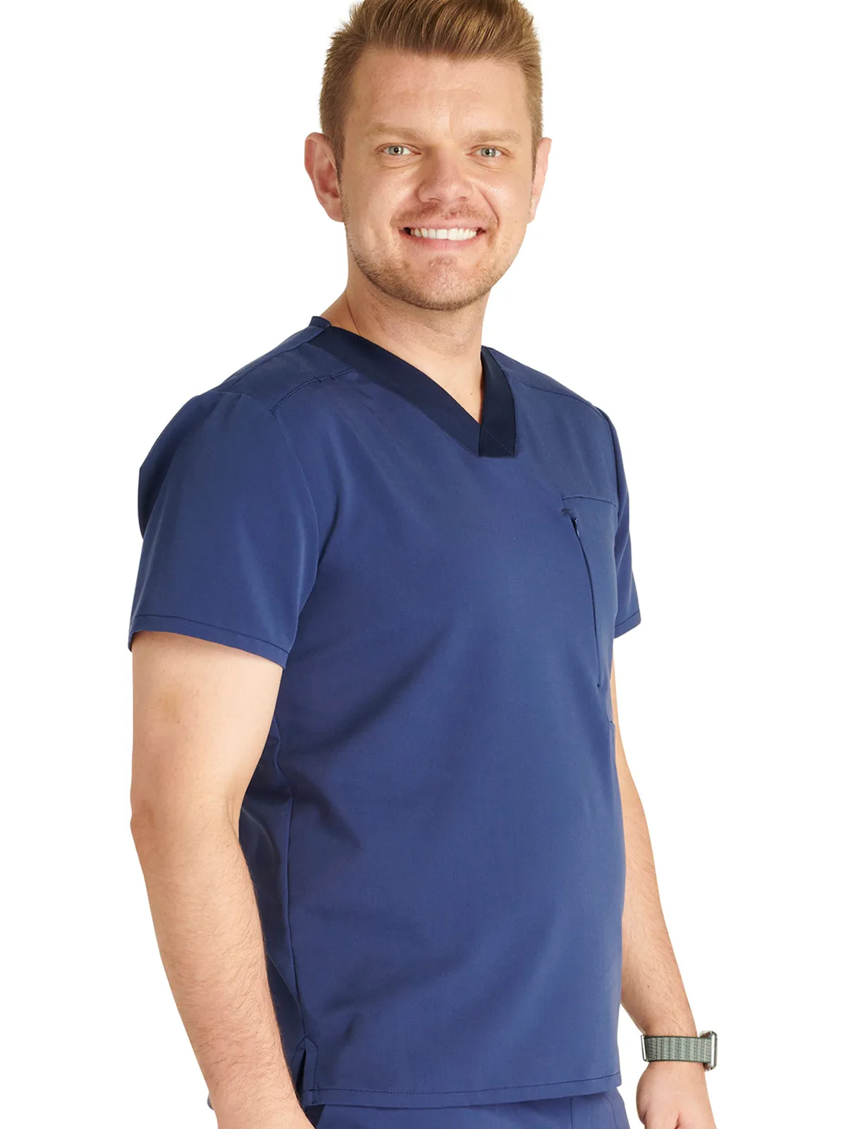 Atmos - Men's V-Neck Zip Pocket Scrub Top