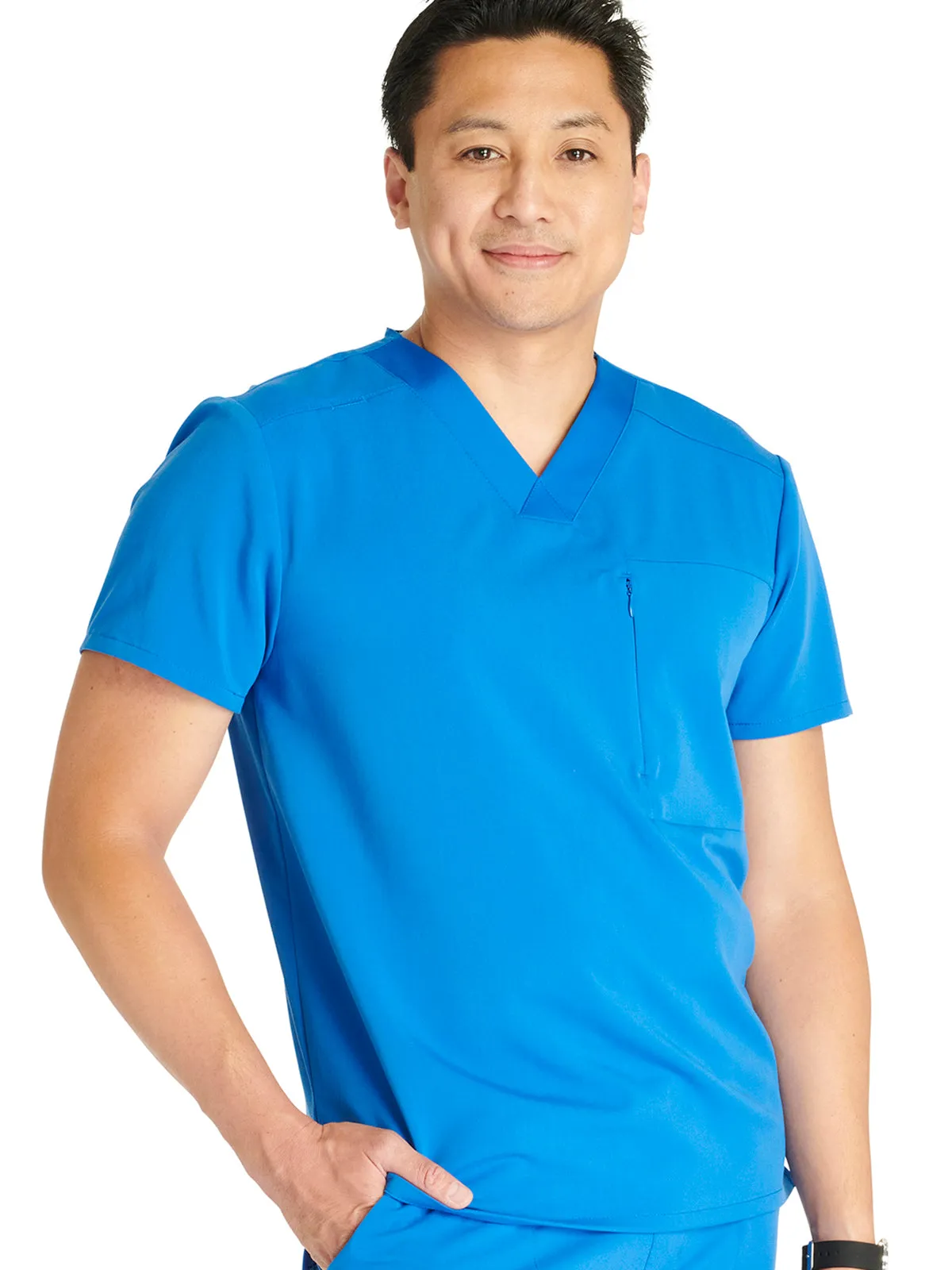 Atmos - Men's V-Neck Zip Pocket Scrub Top