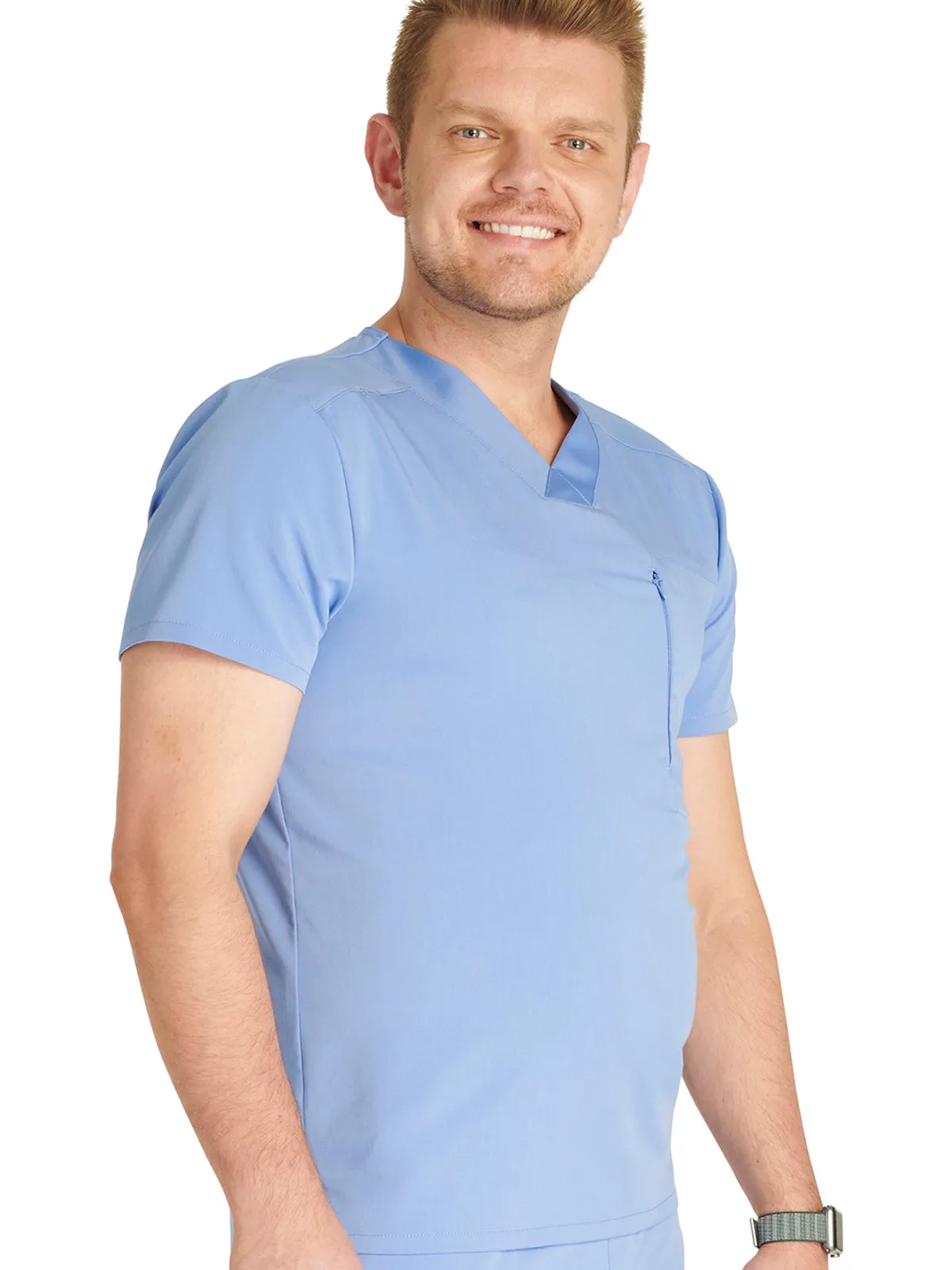 Atmos - Men's V-Neck Zip Pocket Scrub Top