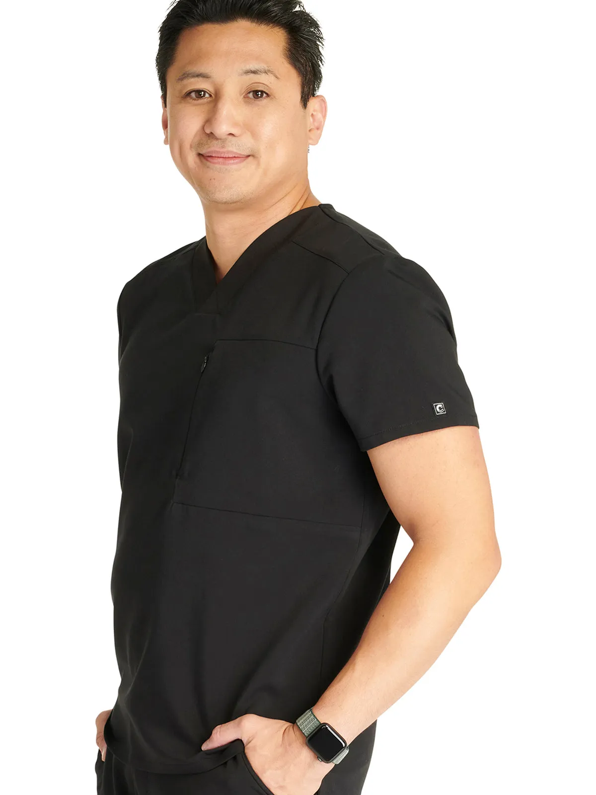 Atmos - Men's V-Neck Zip Pocket Scrub Top