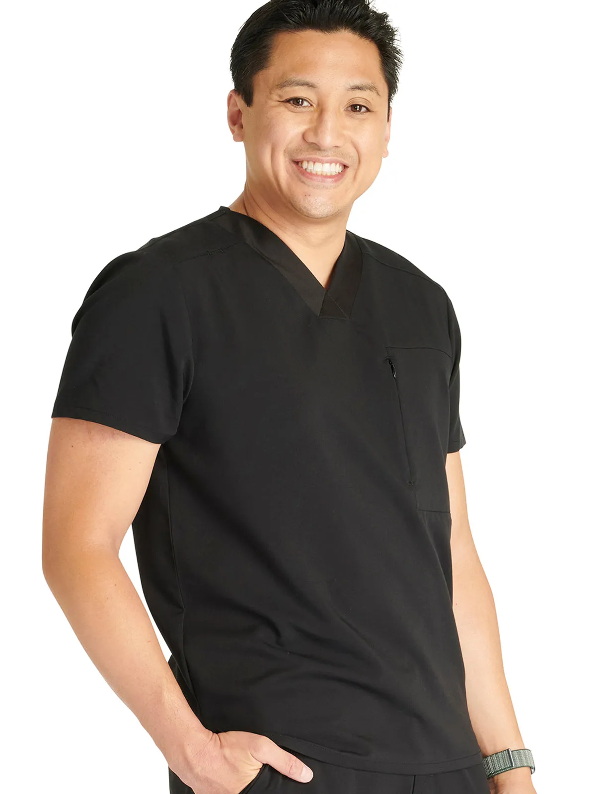 Atmos - Men's V-Neck Zip Pocket Scrub Top