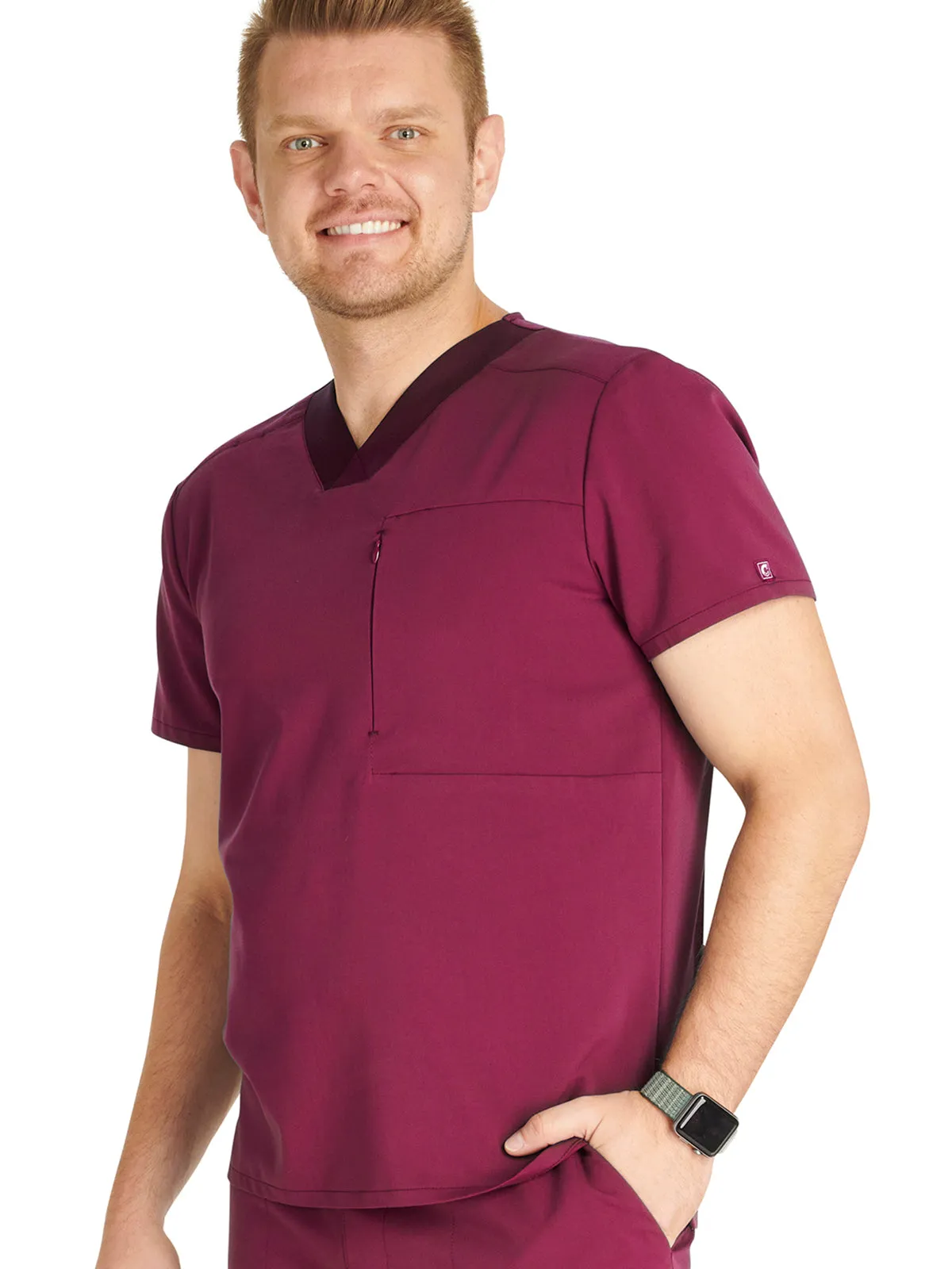 Atmos - Men's V-Neck Zip Pocket Scrub Top