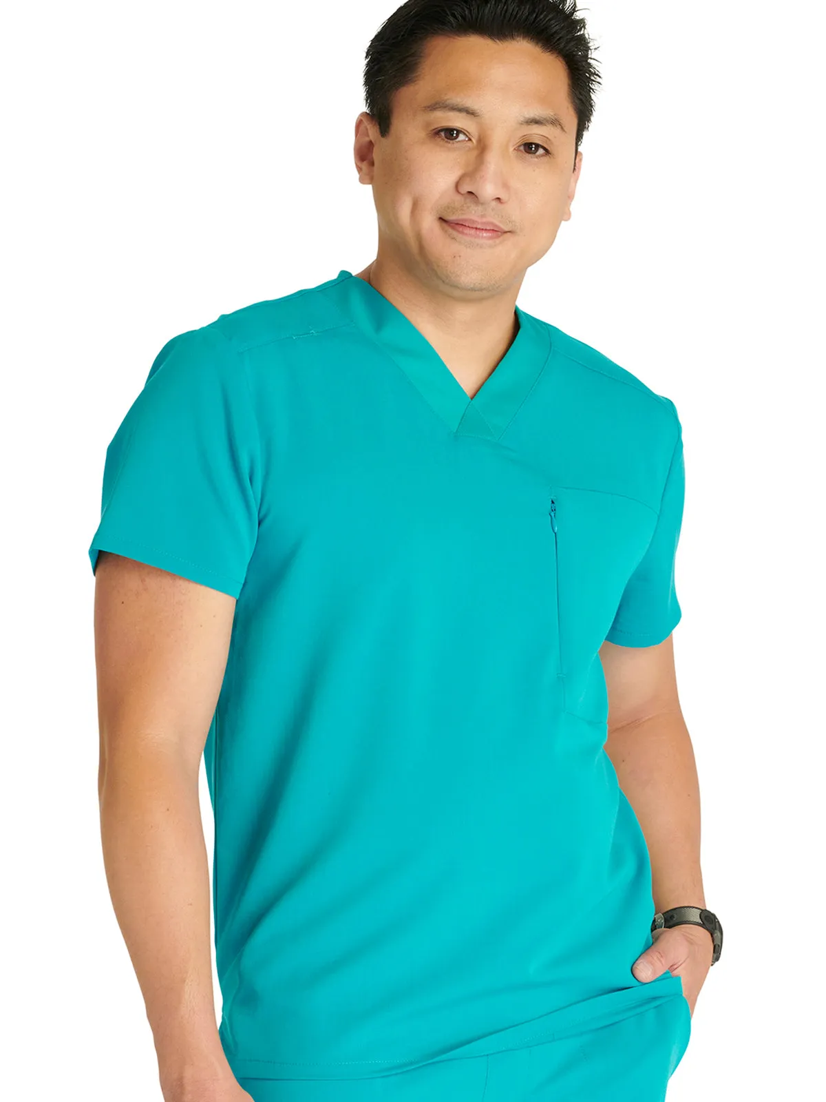 Atmos - Men's V-Neck Zip Pocket Scrub Top