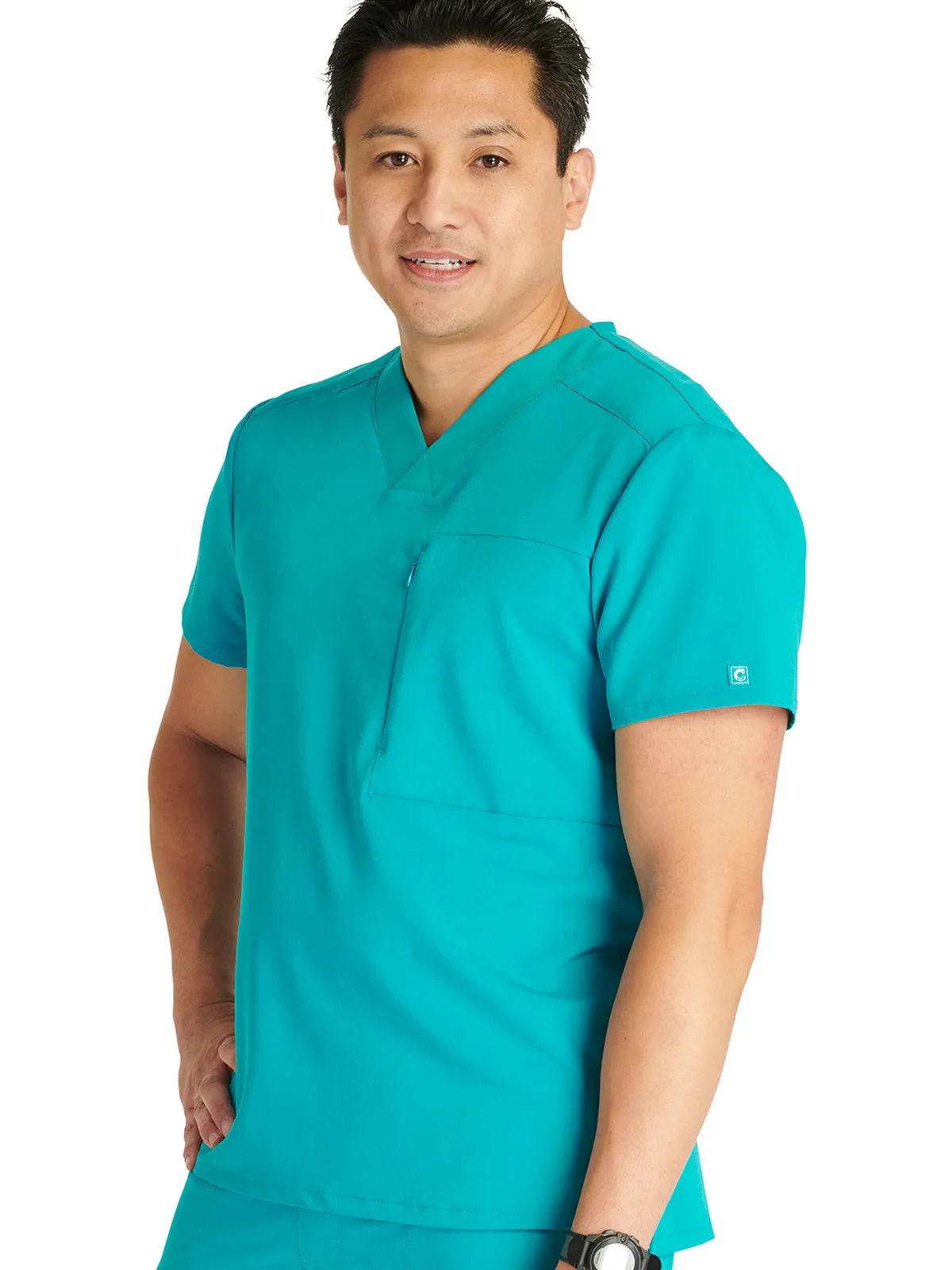 Atmos - Men's V-Neck Zip Pocket Scrub Top