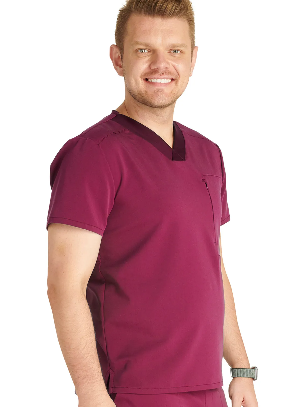 Atmos - Men's V-Neck Zip Pocket Scrub Top