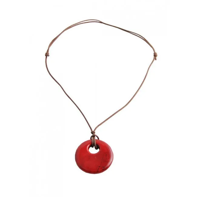 Barse Leather Magnesite Necklace