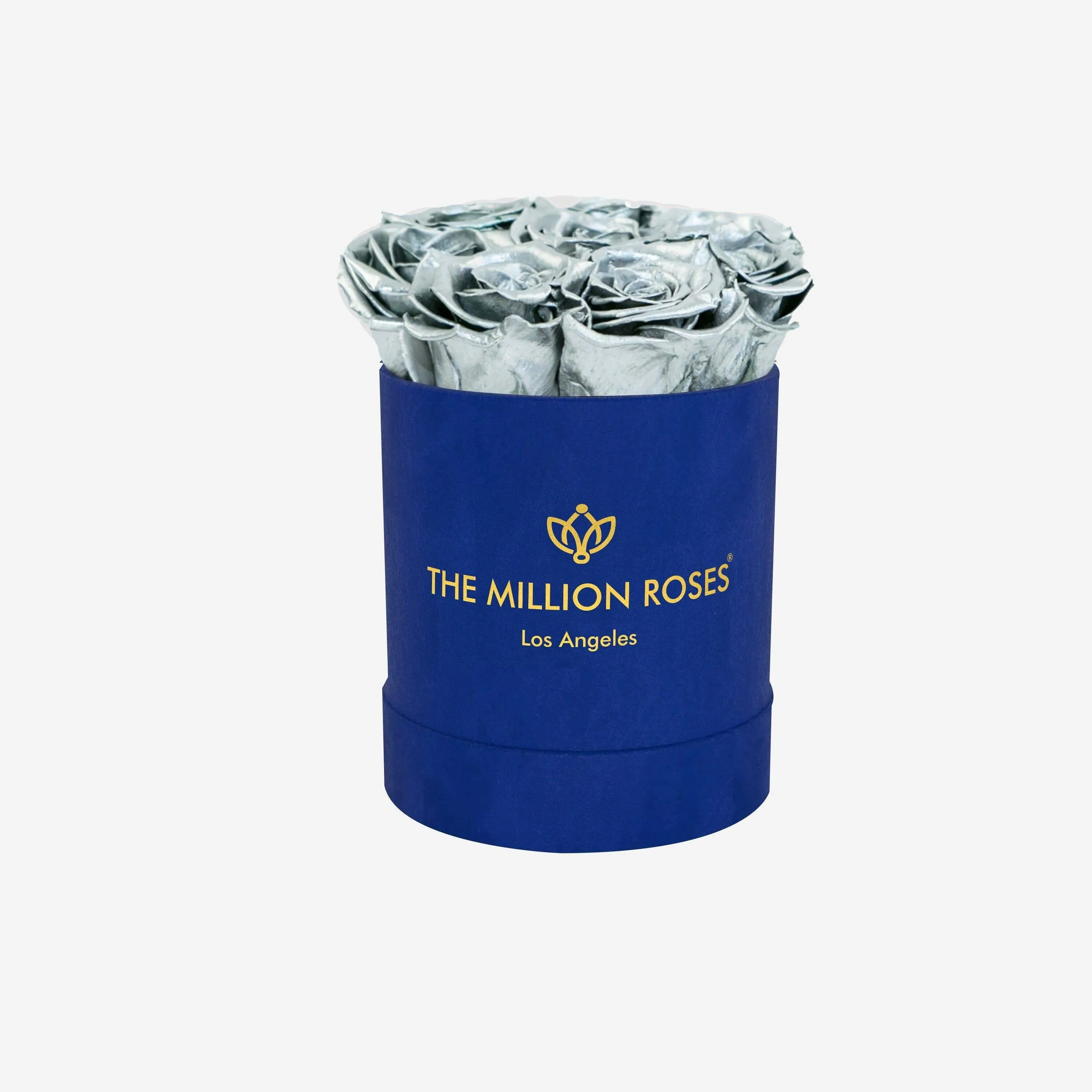 Basic Royal Blue Suede Box | Silver Roses