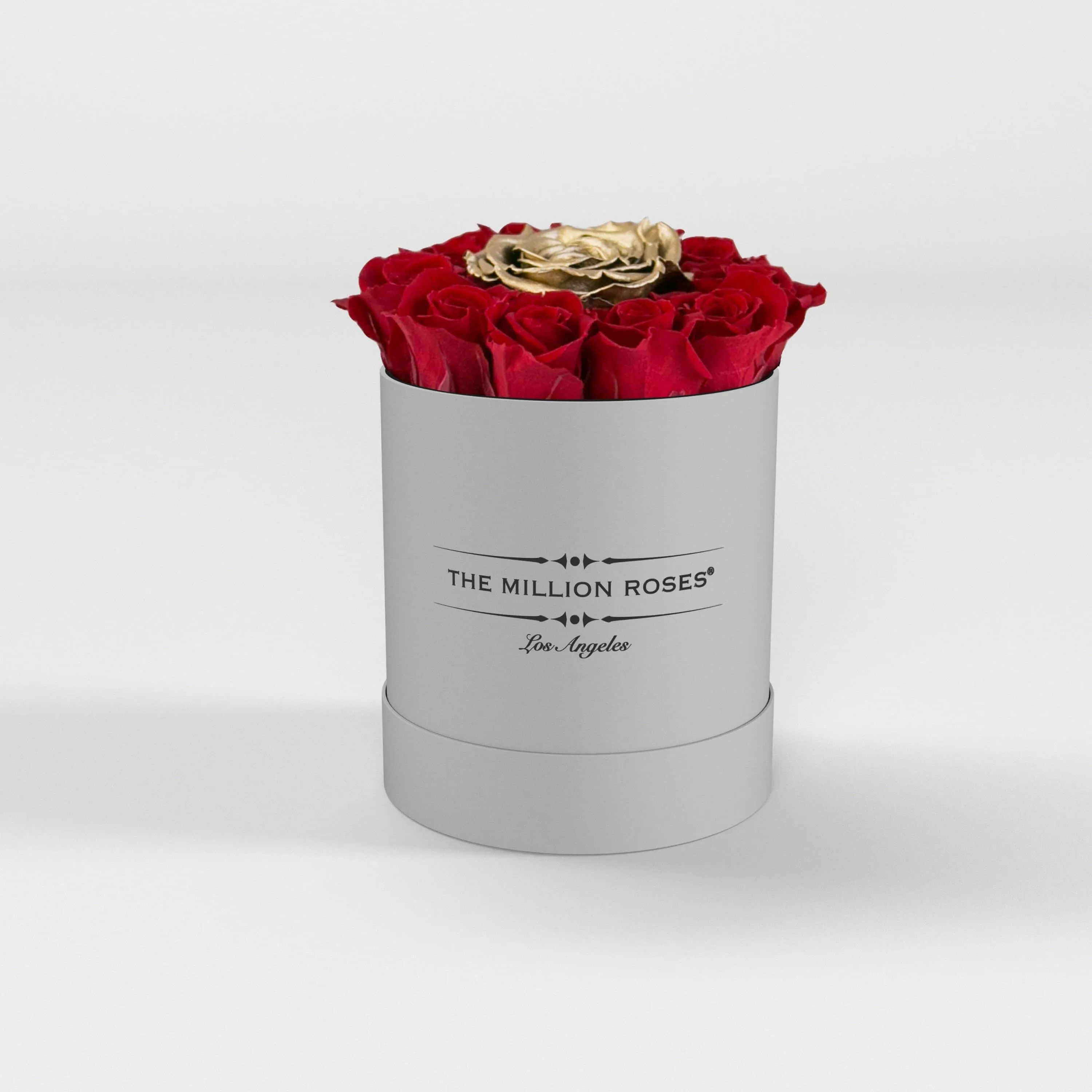 Basic White Box | Red & Gold Mini Roses