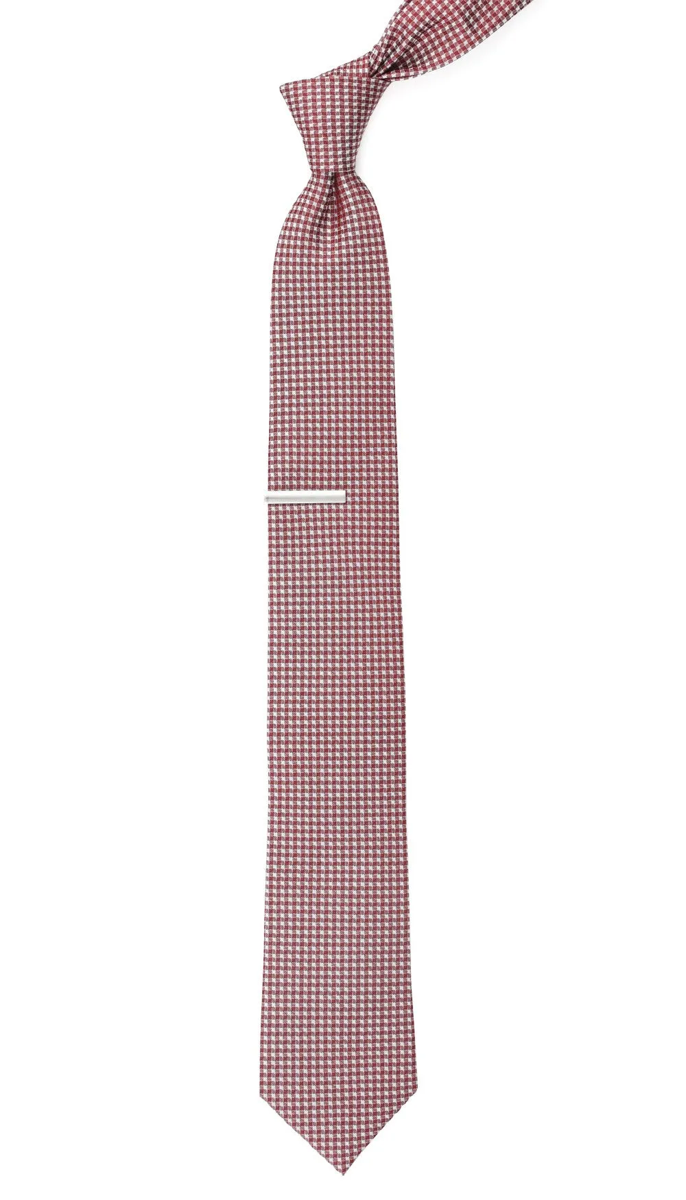 Be Married Checks Burgundy Tie