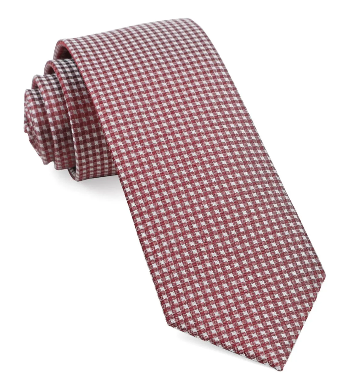 Be Married Checks Burgundy Tie