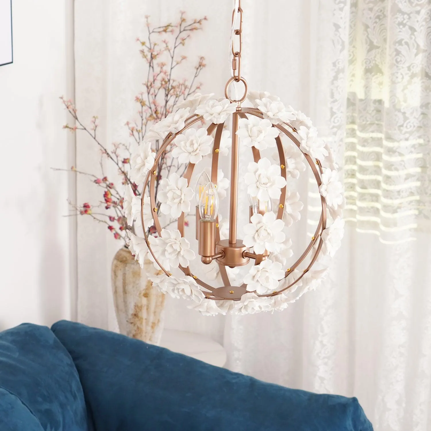 Bianca Floral Orb Chandelier