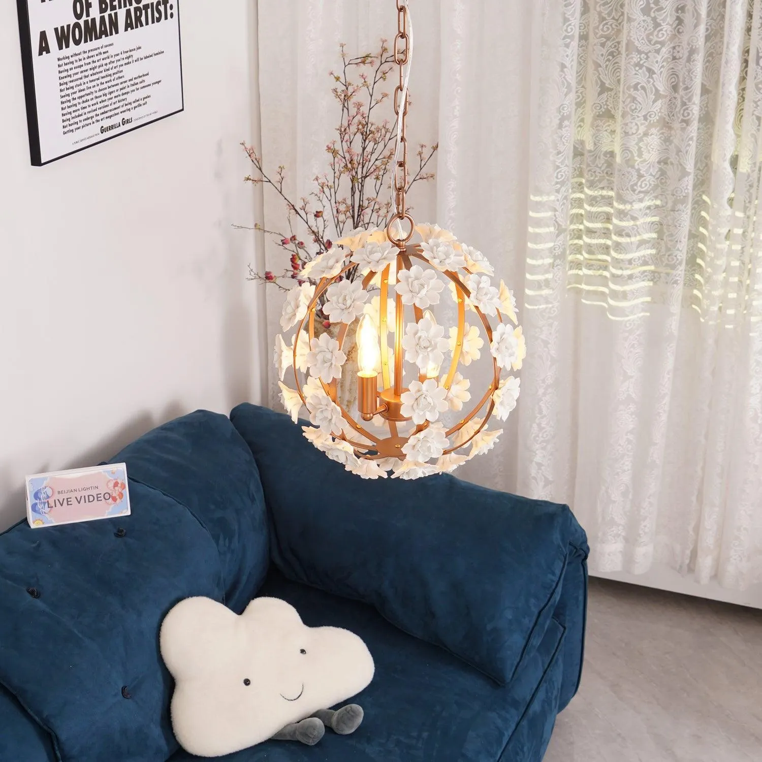 Bianca Floral Orb Chandelier