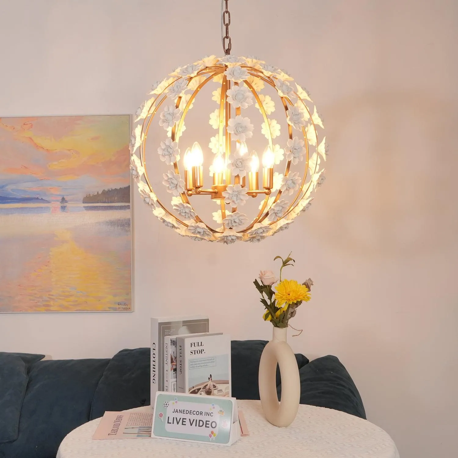 Bianca Floral Orb Chandelier