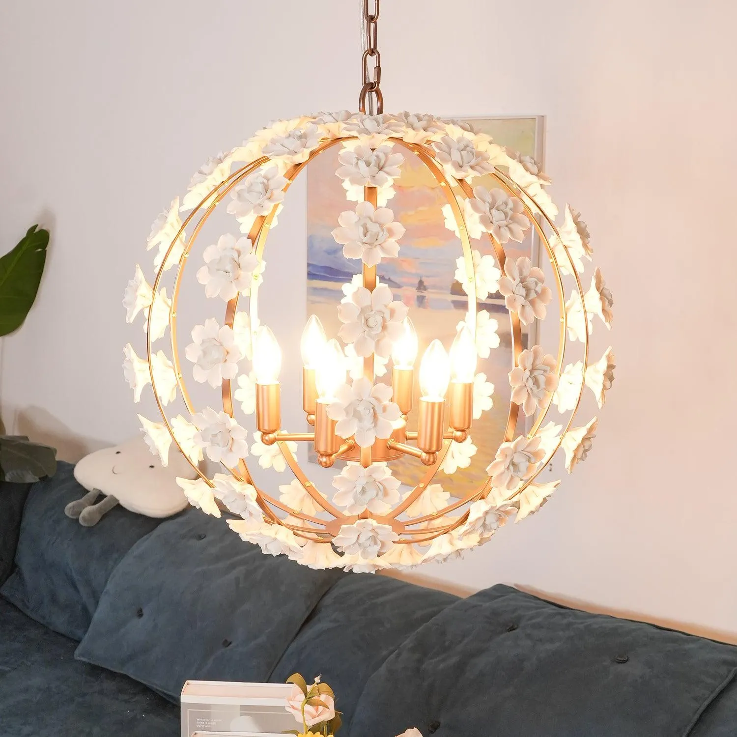 Bianca Floral Orb Chandelier