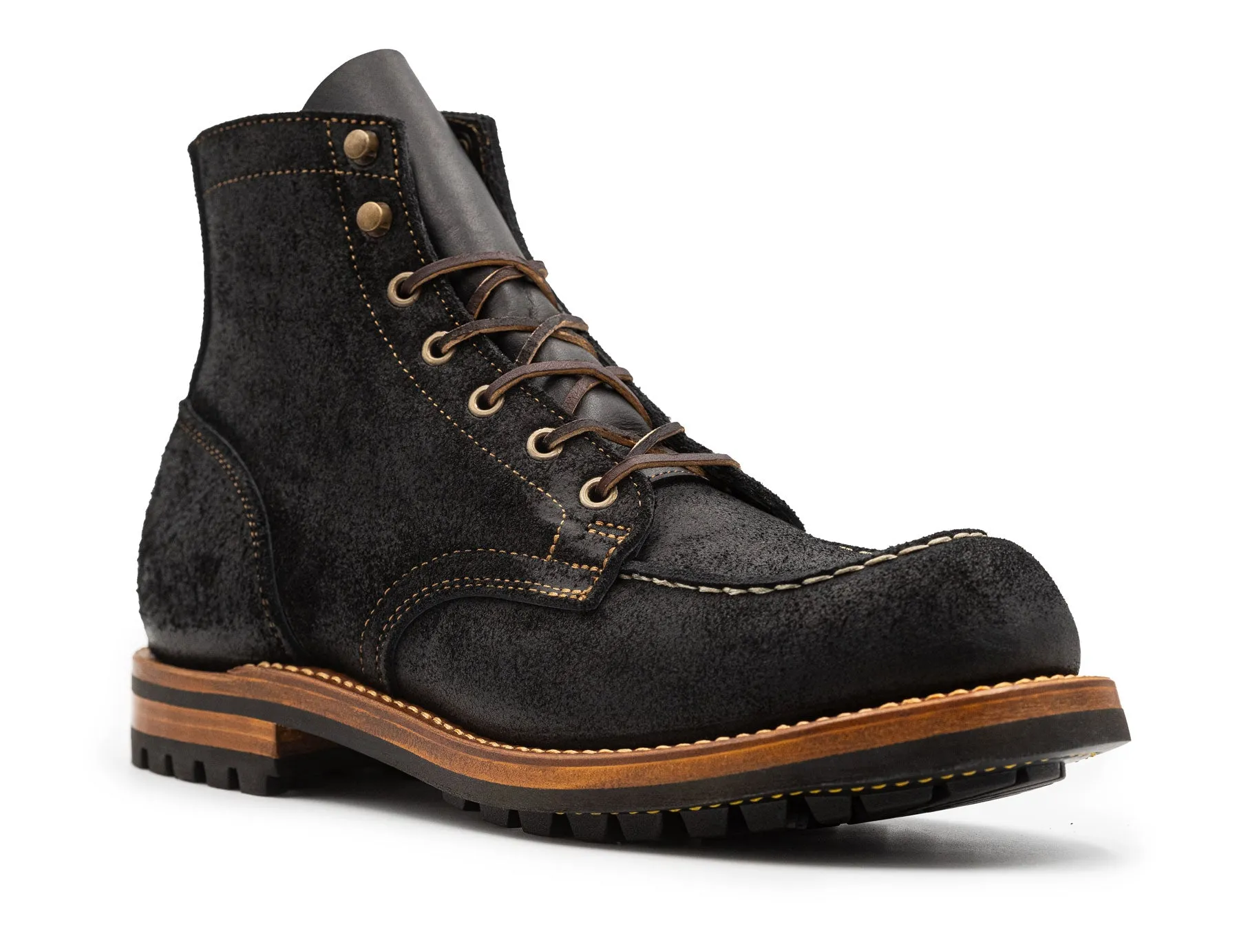 Black Oiled Rough Out Moc Toe