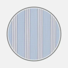 Blue and White Bold Stripe Cotton Fabric