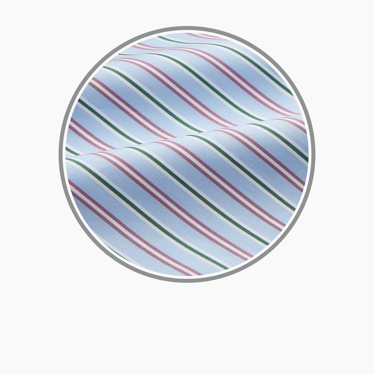 Blue, Purple & Green Stripe Cotton Fabric