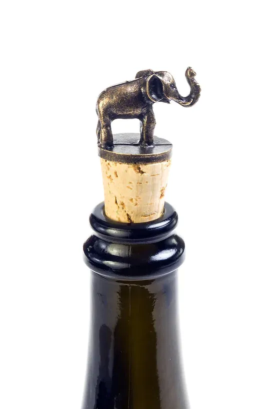 Brass Elephant Wine Bottle Topper