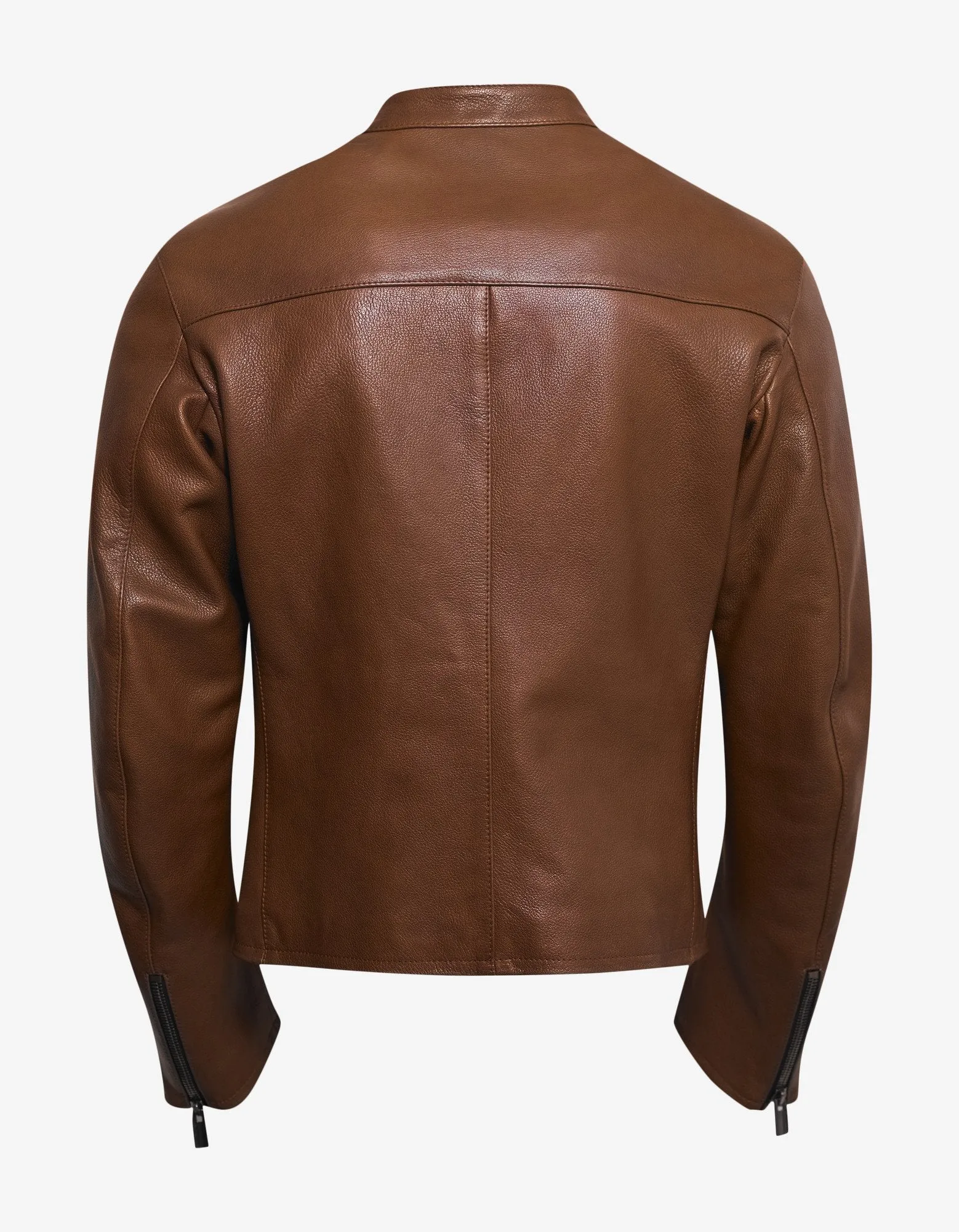 Brown Grain Leather Blouson -