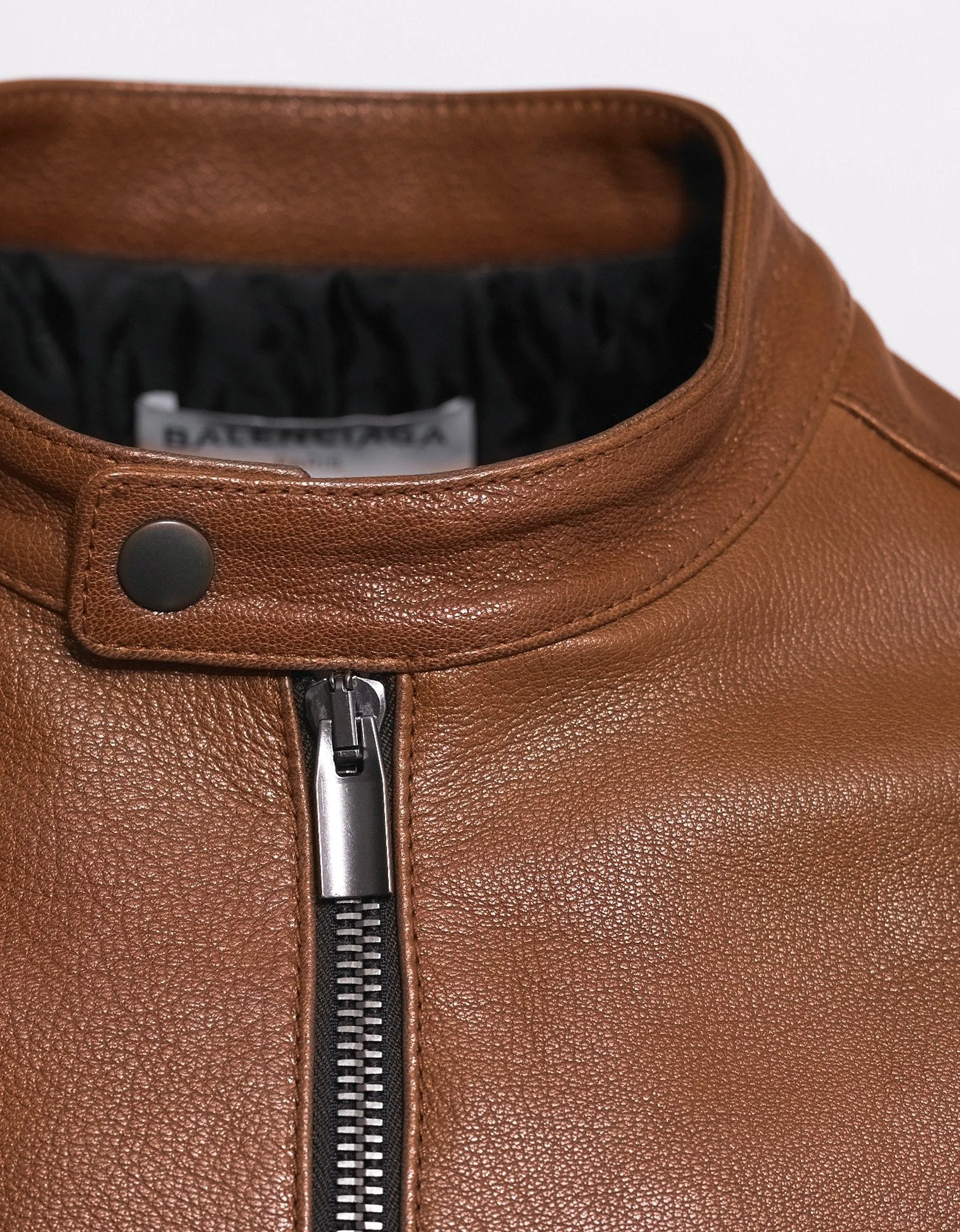 Brown Grain Leather Blouson -