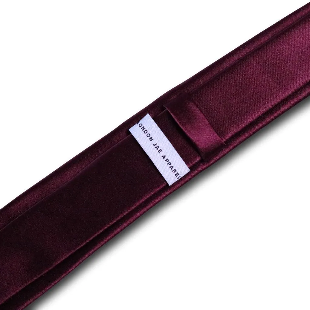 Burgundy Wine Skinny Silk Neck Tie