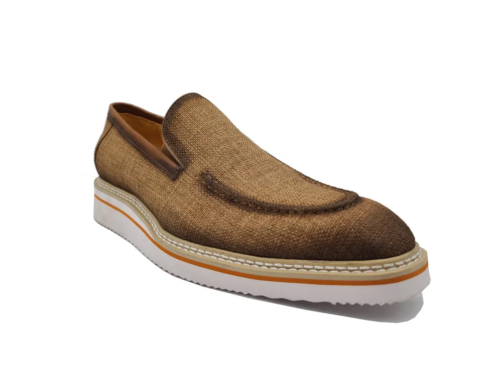 Burninshed Linen Loafer