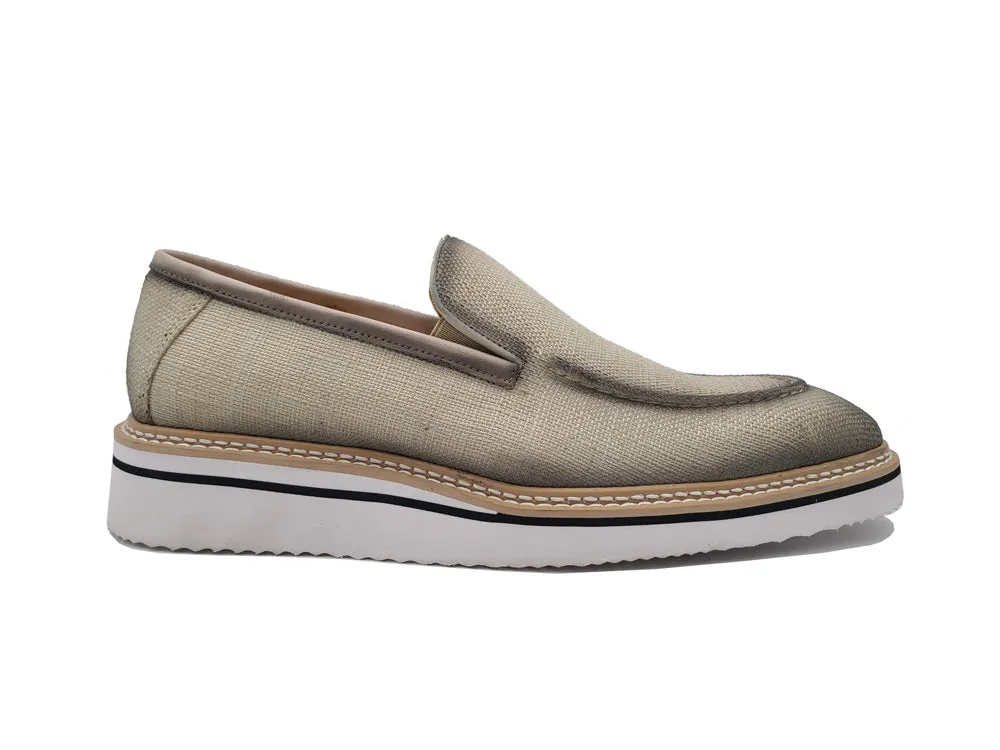 Burninshed Linen Loafer