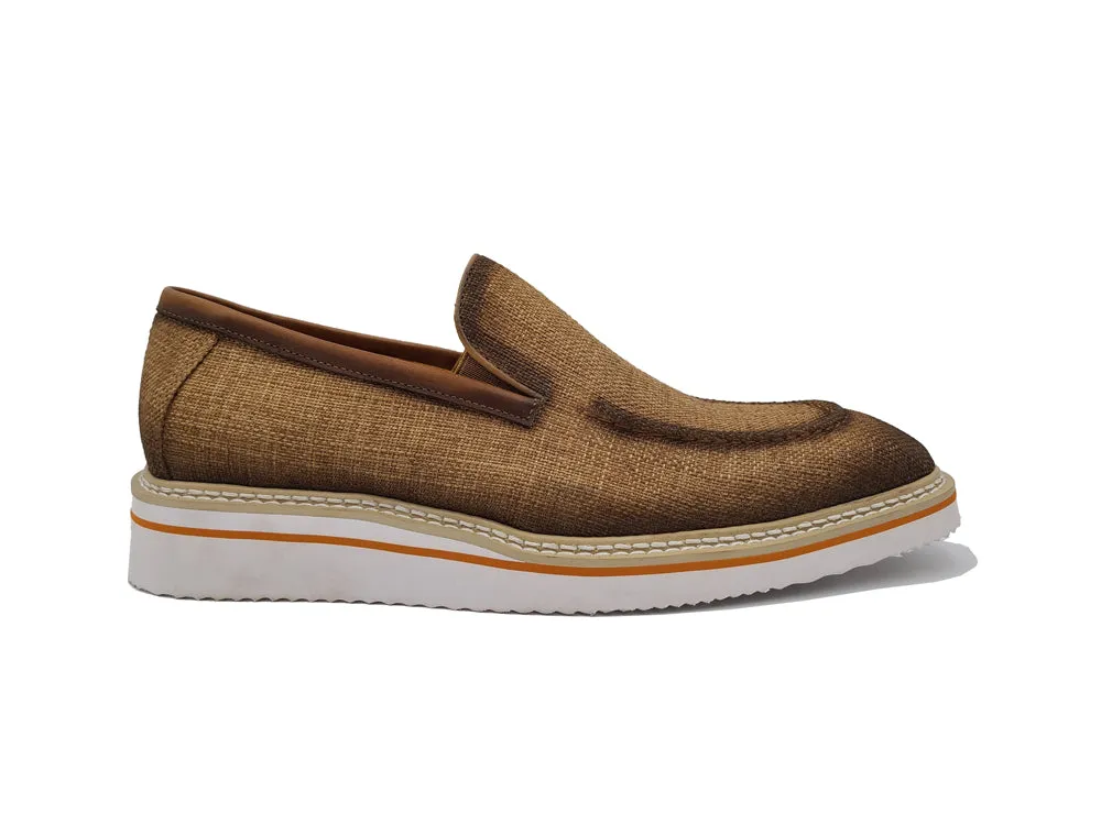 Burninshed Linen Loafer