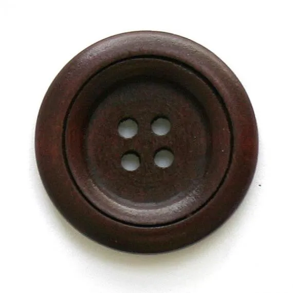 Button, wood, 30mm, various naturals