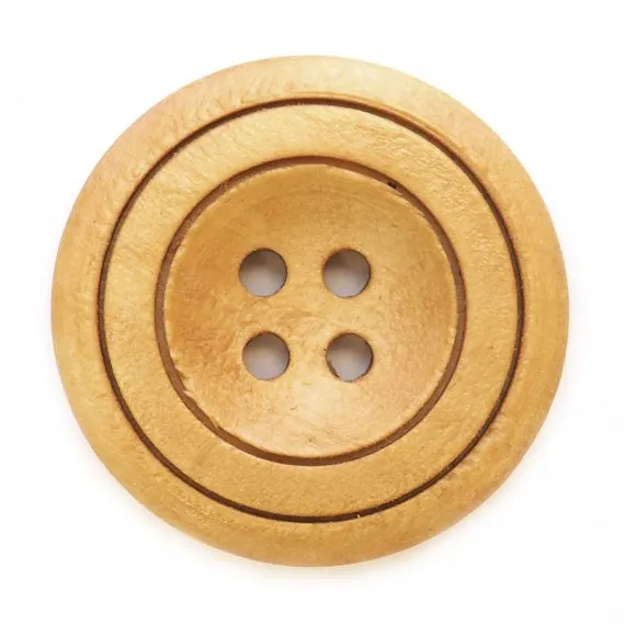 Button, wood, 30mm, various naturals