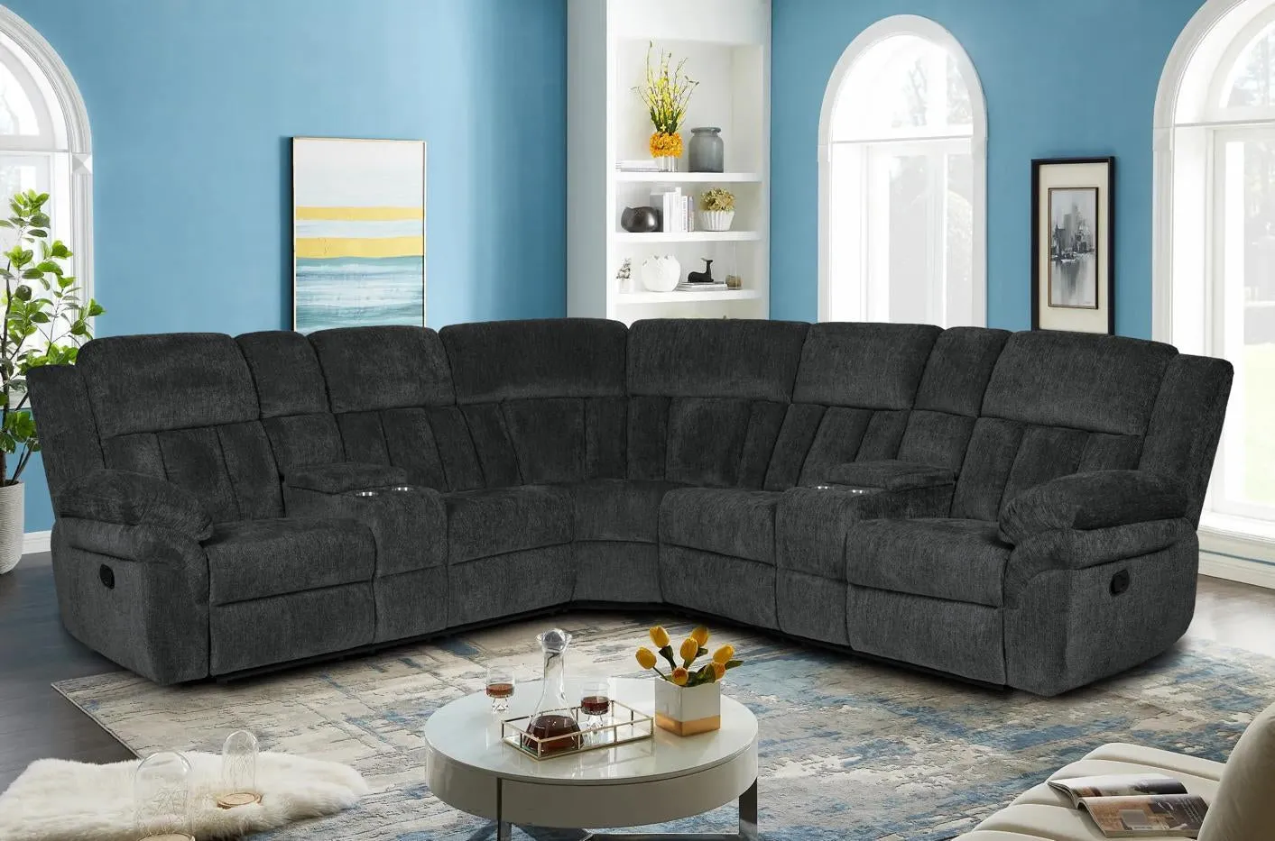 Carter Manual Recliner Fabric Sectional