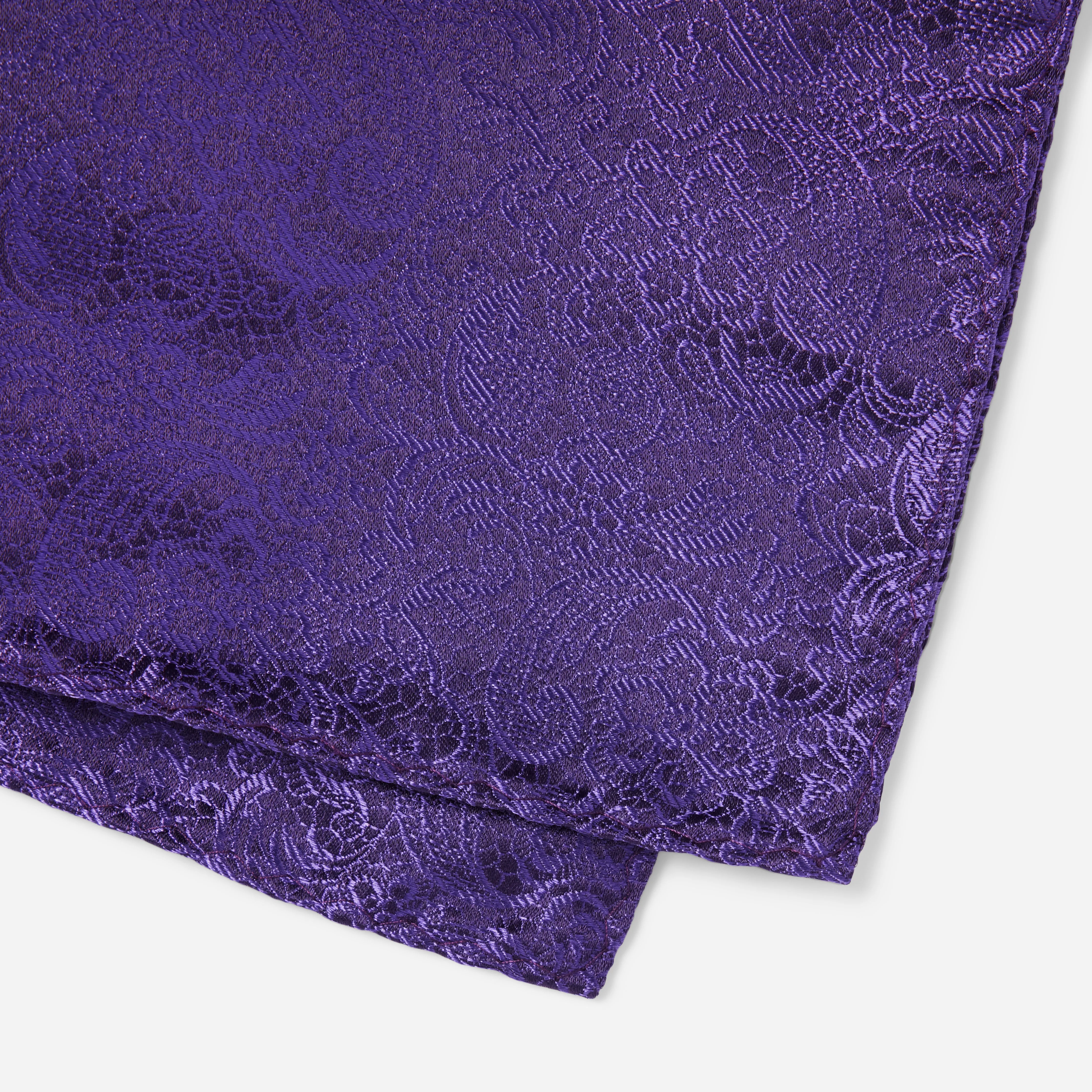 Ceremony Paisley Eggplant Pocket Square