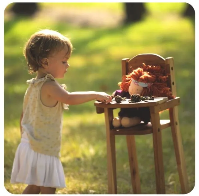 Cherry Wood Doll High Chair