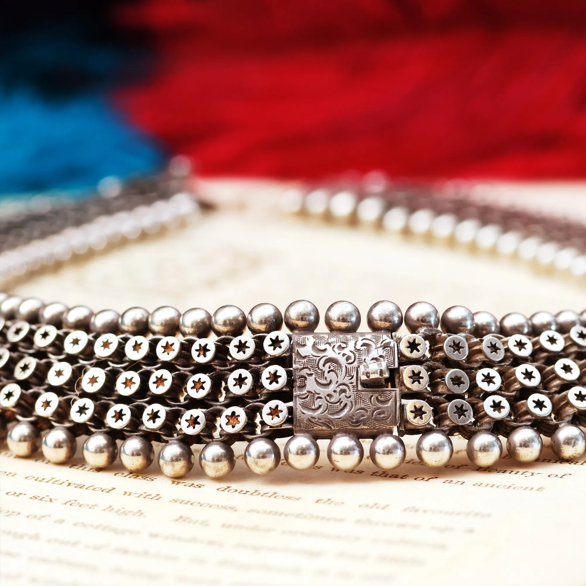 Circa 1880's Archaeological Style Silver Collarette/Bracelets